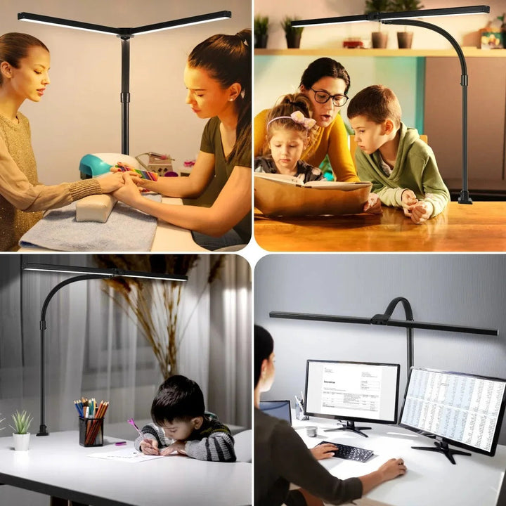 Moderne Dubbele LED Bureaulamp voor Stijlvolle Verlichting