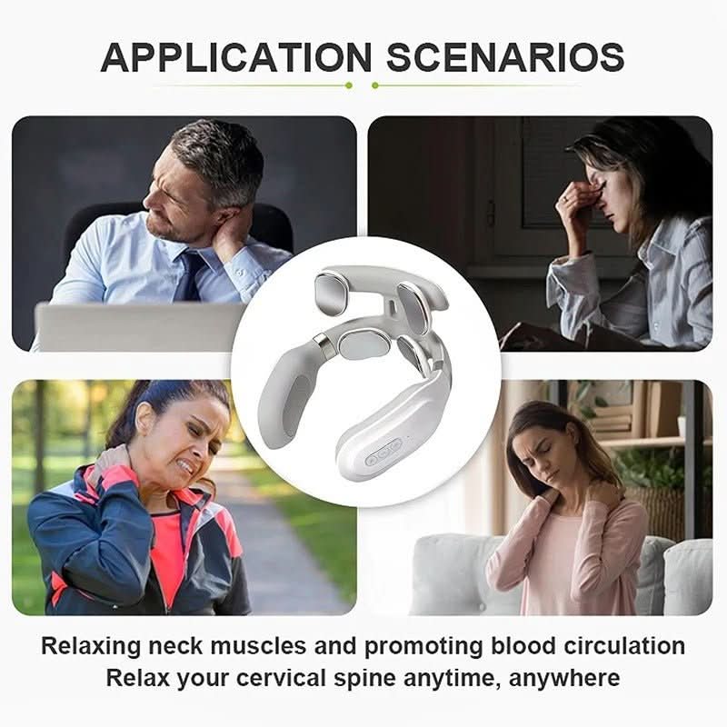 Luxe Nekmassageapparaat – 4-in-1 Massageapparaat met Warmte en Trilling