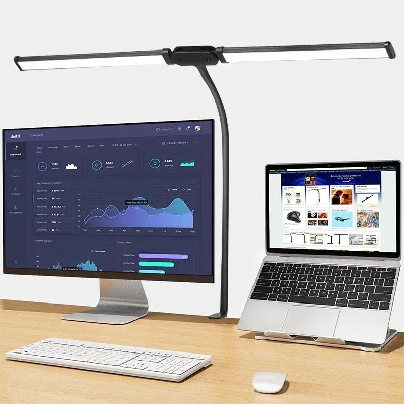 Moderne Dubbele LED Bureaulamp voor Stijlvolle Verlichting