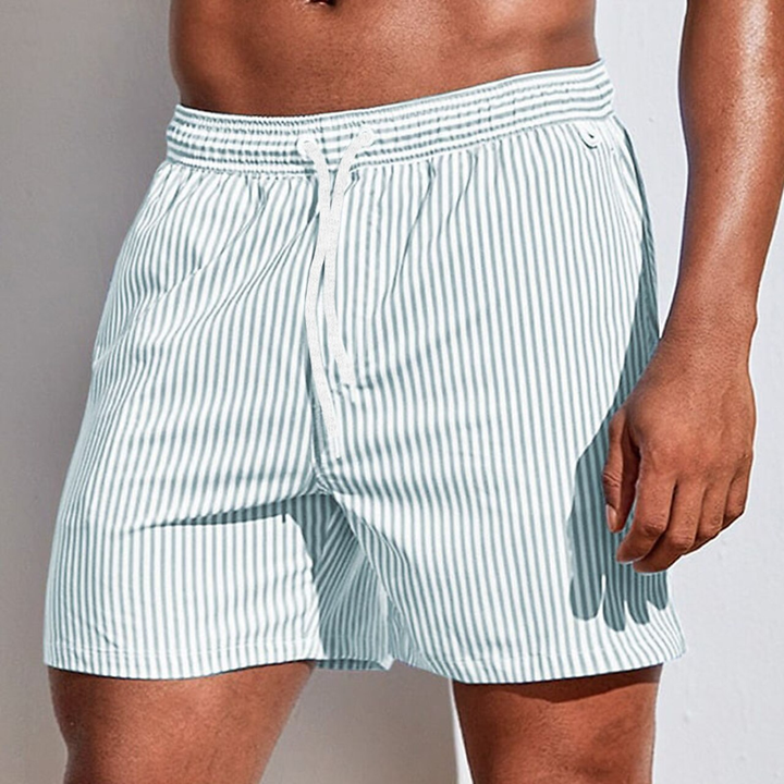 Heren Gestreepte Shorts met Trekkoord