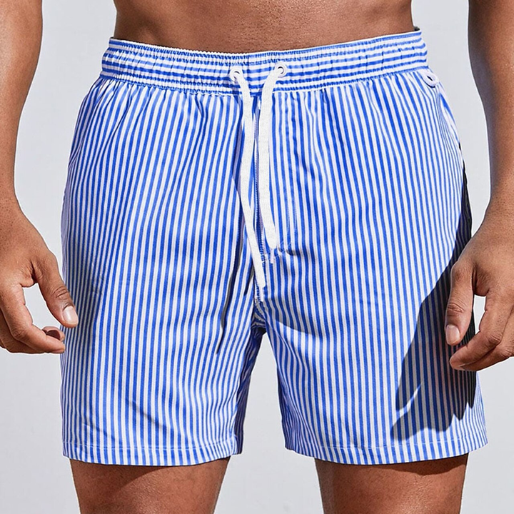 Heren Gestreepte Shorts met Trekkoord