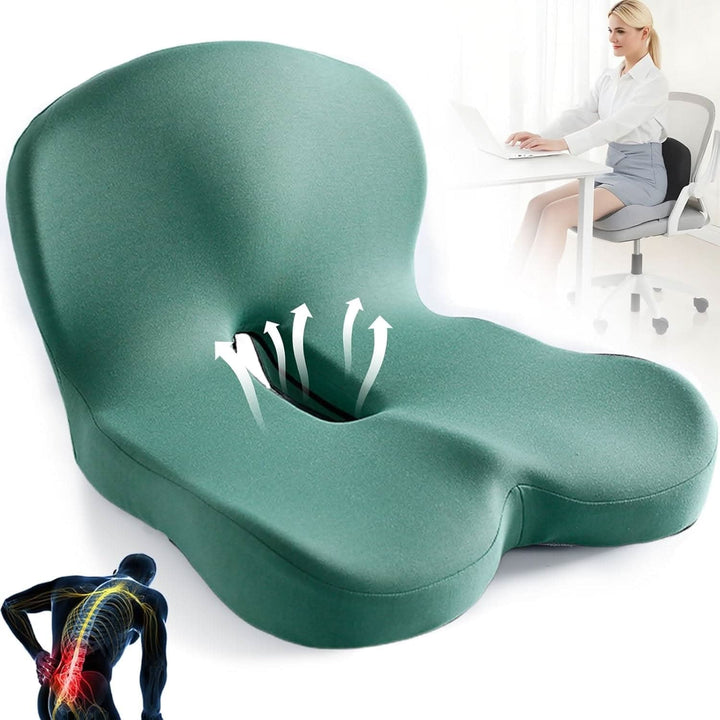 Traagschuim zitkussen bureaustoel ergonomisch gevormd lendensteun antislip