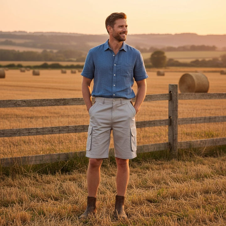 Cargoshort heren werk licht zijzakken riem inbegrepen outdoor