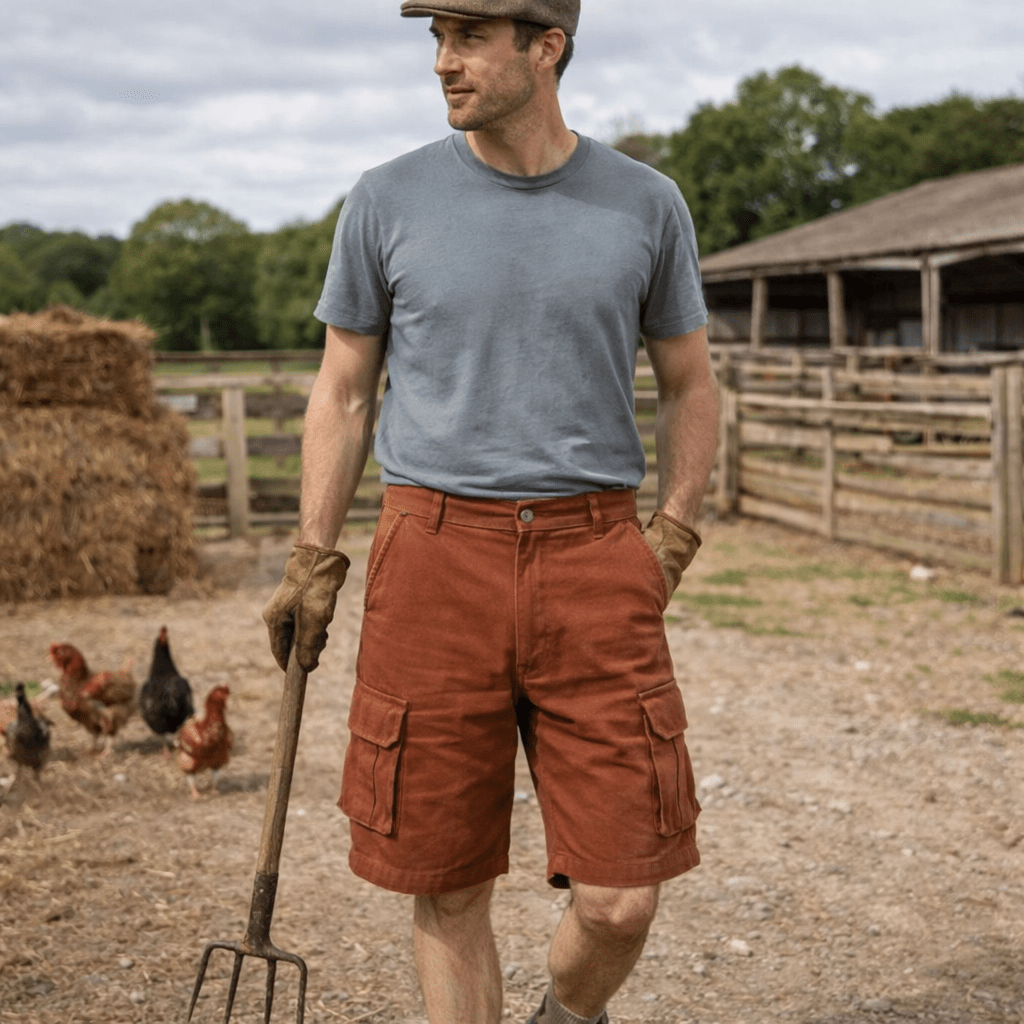 Cargoshort heren werk licht zijzakken riem inbegrepen outdoor