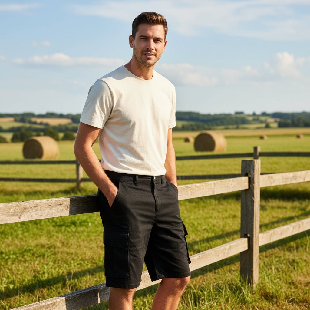 Cargoshort heren werk licht zijzakken riem inbegrepen outdoor
