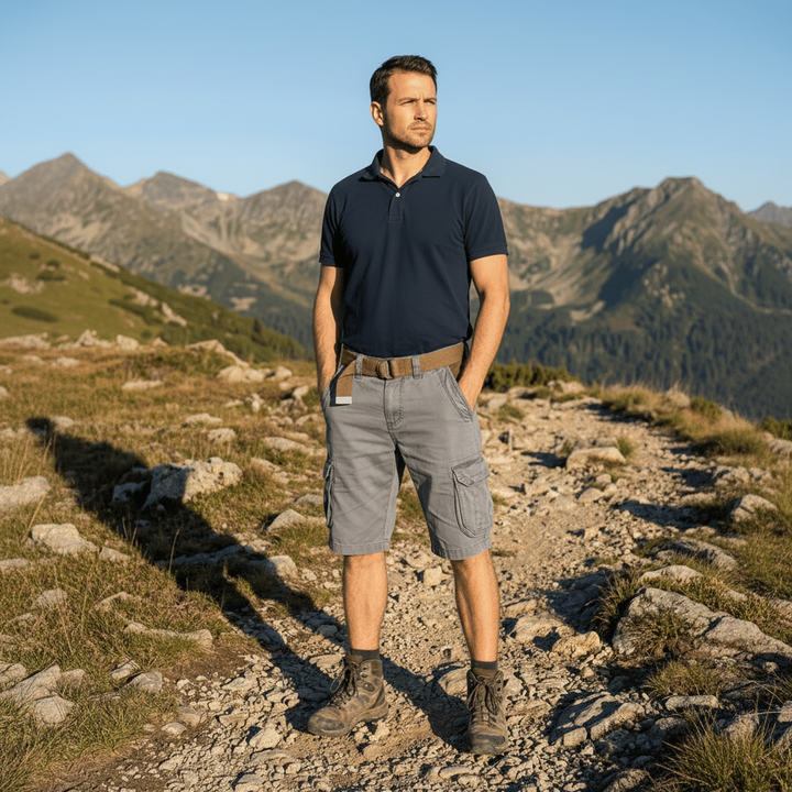 Cargoshort heren werk licht zijzakken riem inbegrepen outdoor