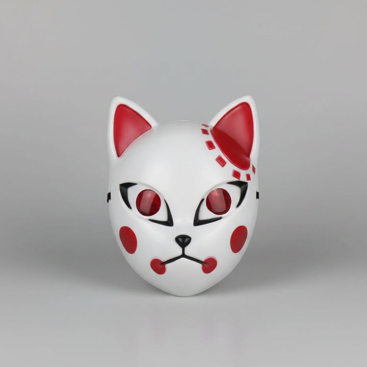 Halloween LED vos kitsune masker met oplichtend Japans demonenontwerp voor cosplay feest kostuum