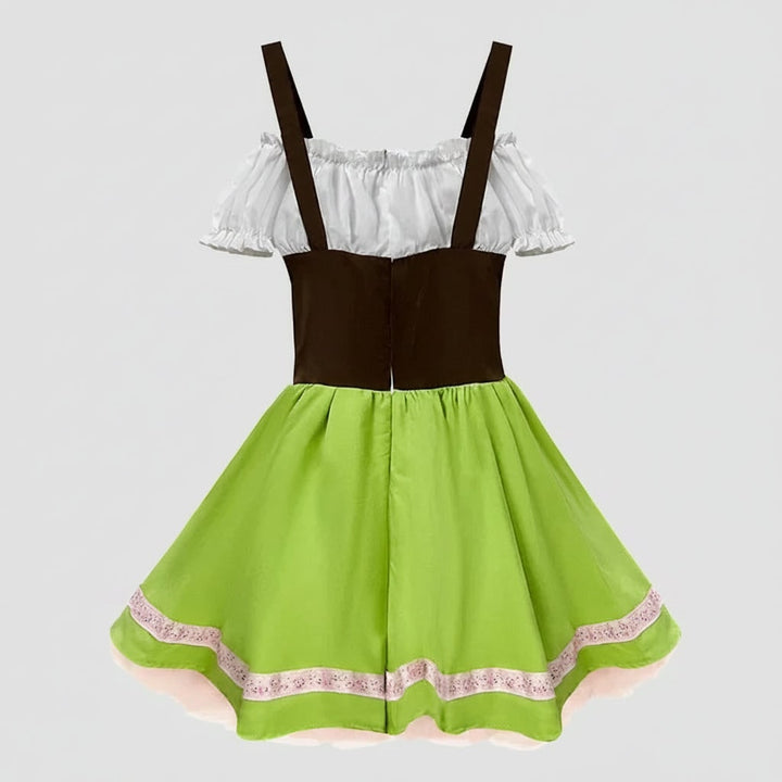 Heren Halloween Oktoberfest kostuum outfit met lederhosen dirndl bretels en veterkorset