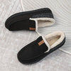Herenpantoffels moccasin instap fleece rubberen zool suède warm
