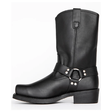 Heren motorlaarzen harnas vierkante neus leer studs instap
