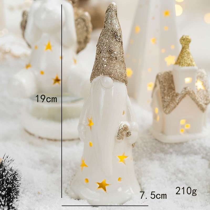 Voorverlichte glazen kerstboom voor op tafel met ledverlichting en sterpiek