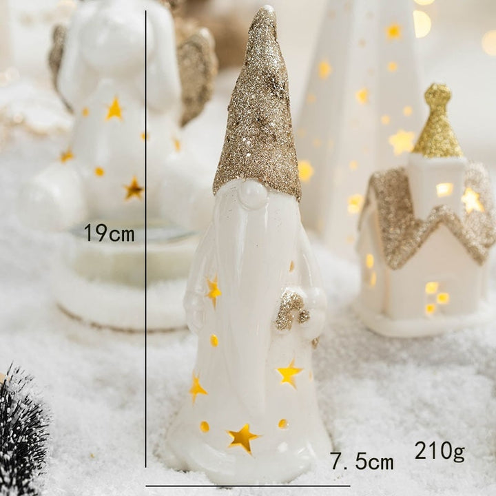 Voorverlichte glazen kerstboom voor op tafel met ledverlichting en sterpiek