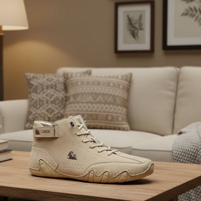 Herenschoenen enkellaarsjes veters suède leer hoog casual waterdicht