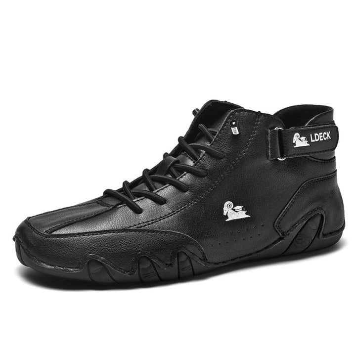 Herenschoenen enkellaarsjes veters suède leer hoog casual waterdicht