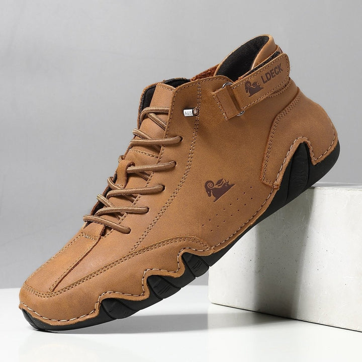 Herenschoenen enkellaarsjes veters suède leer hoog casual waterdicht