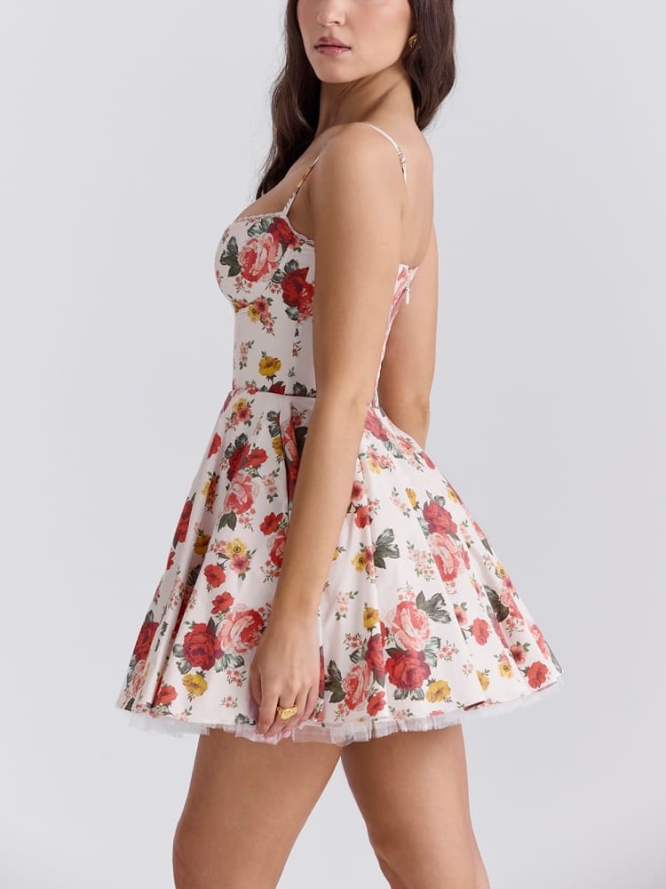 
                  
                    Zaraia - Romantische Gebloemde Mini Jurk - SkinzLine
                  
                