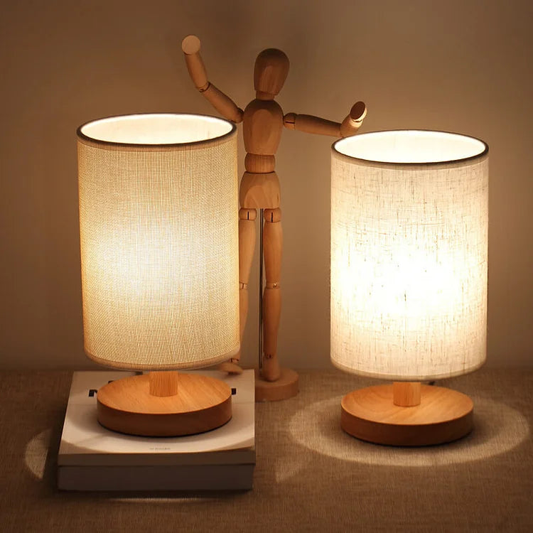 Moderne Houten Lamp voor Nachtkastje | Dimbaar & Afstandsbediening