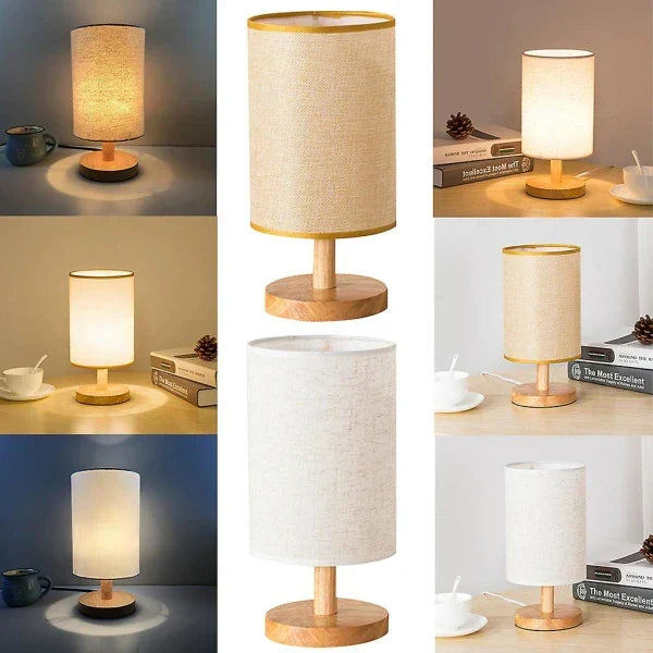 Moderne Houten Lamp voor Nachtkastje | Dimbaar & Afstandsbediening