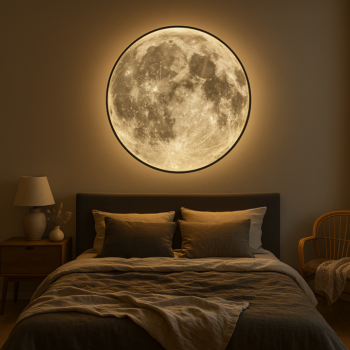 Lunara Maan Wandlamp Toont Realistische Kraterdetails en een Zacht LED-licht