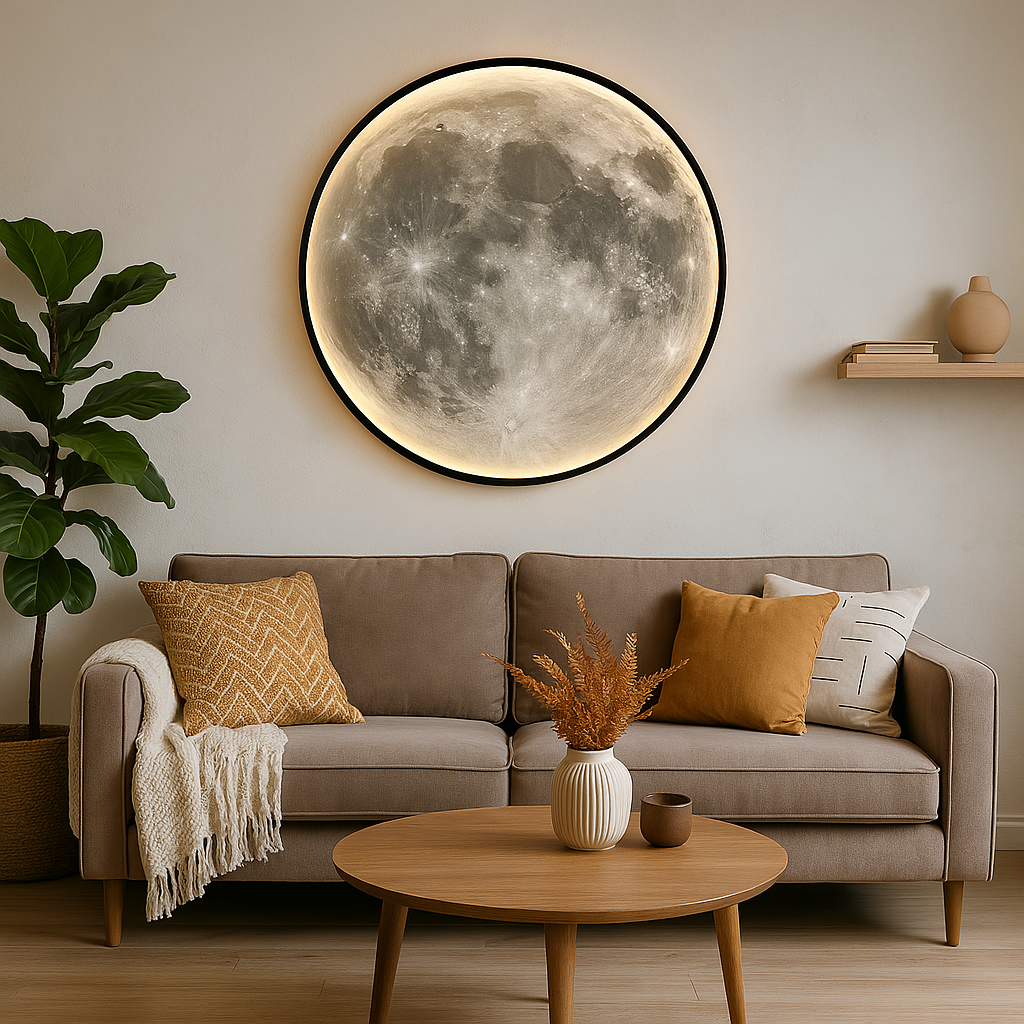 Lunara Maan Wandlamp Toont Realistische Kraterdetails en een Zacht LED-licht