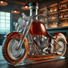 Glazen motorfiets-whiskykaraf met zwarte dop en gevormde motordetails, op maat