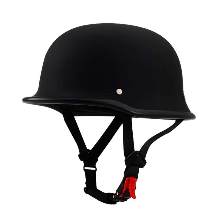 Motor halve helm open face Duitse stijl snelsluiting verstelbare kinband
