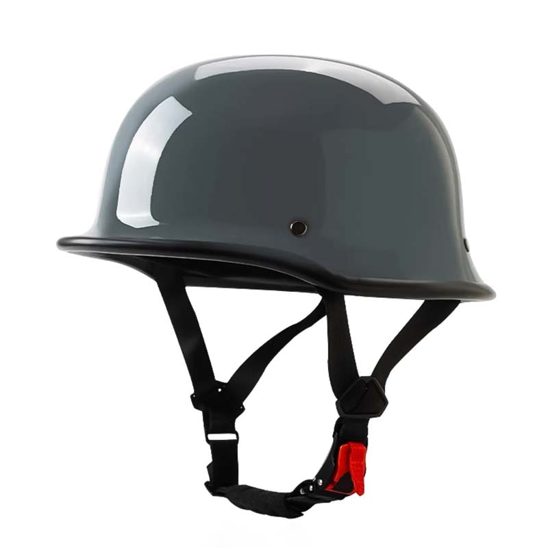 Motor halve helm open face Duitse stijl snelsluiting verstelbare kinband