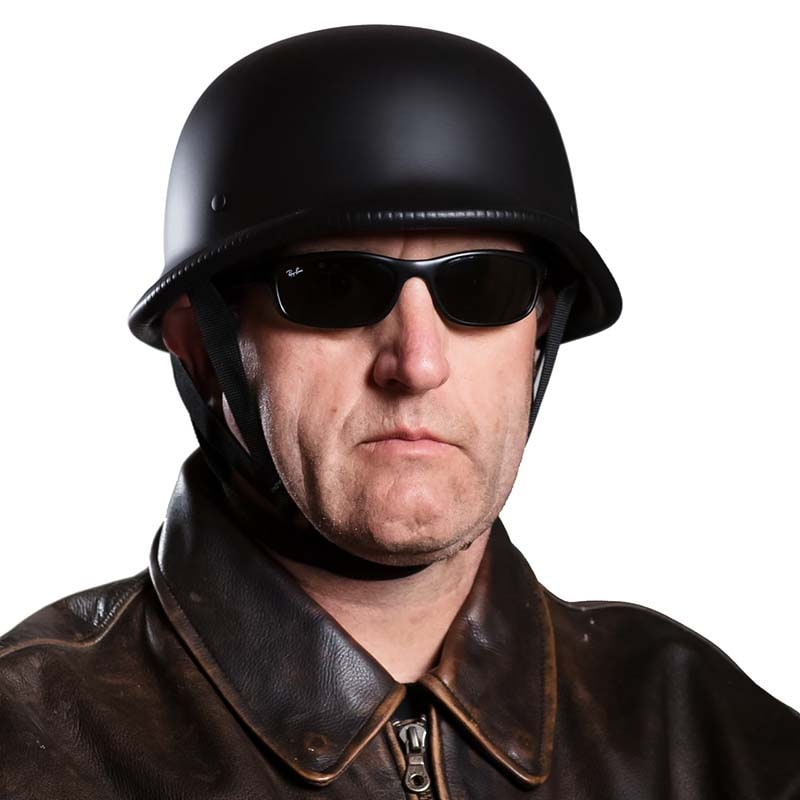 Motor halve helm open face Duitse stijl snelsluiting verstelbare kinband