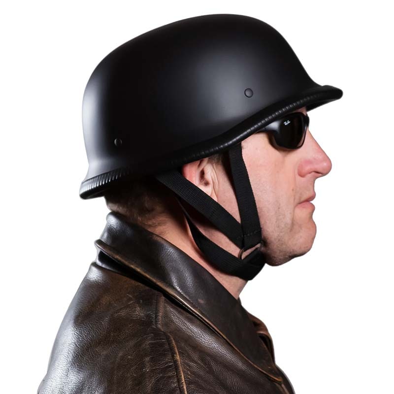 Motor halve helm open face Duitse stijl snelsluiting verstelbare kinband