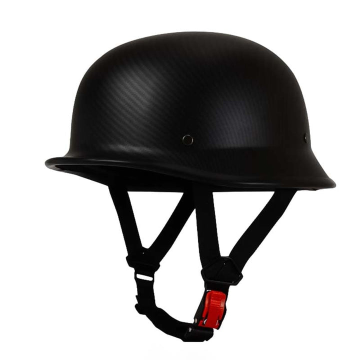 Motor halve helm open face Duitse stijl snelsluiting verstelbare kinband