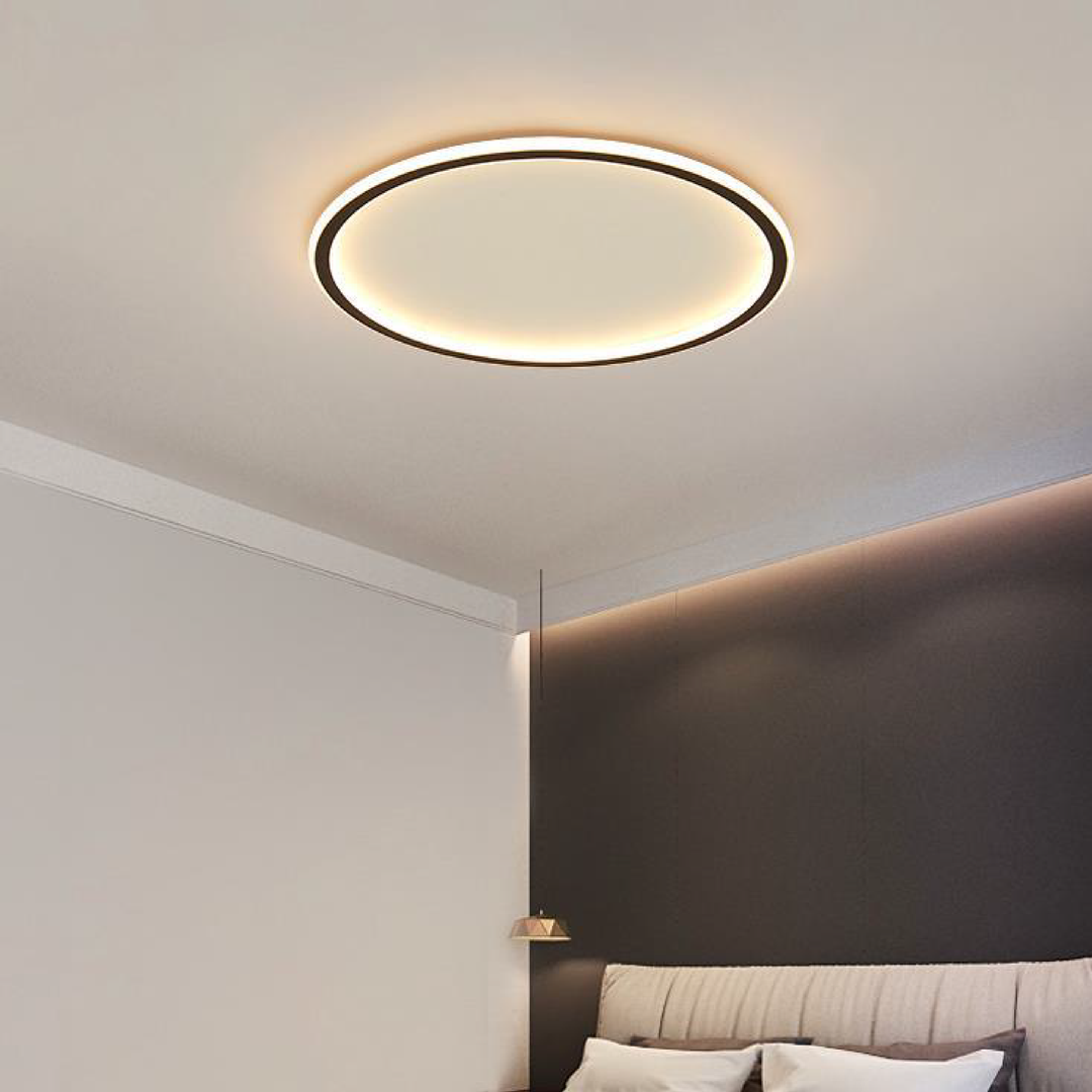Scandinavische ronde plafondlamp met LED-gloed