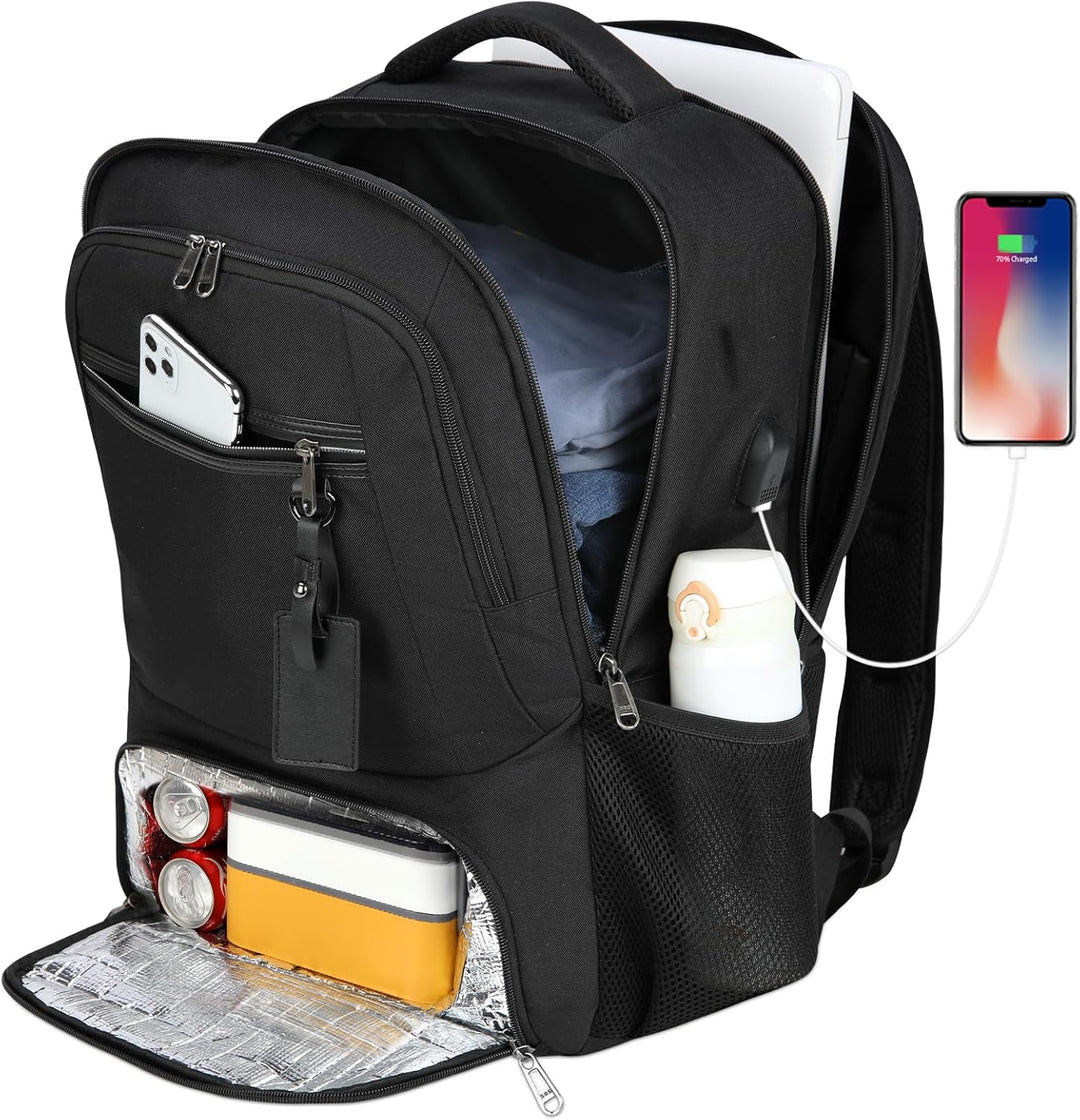 Waterdichte Laptop & Lunch Rugzak met USB Poort – Multi-Vak Reistas Valtor