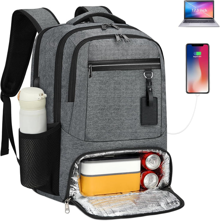 Waterdichte Laptop & Lunch Rugzak met USB Poort – Multi-Vak Reistas Valtor