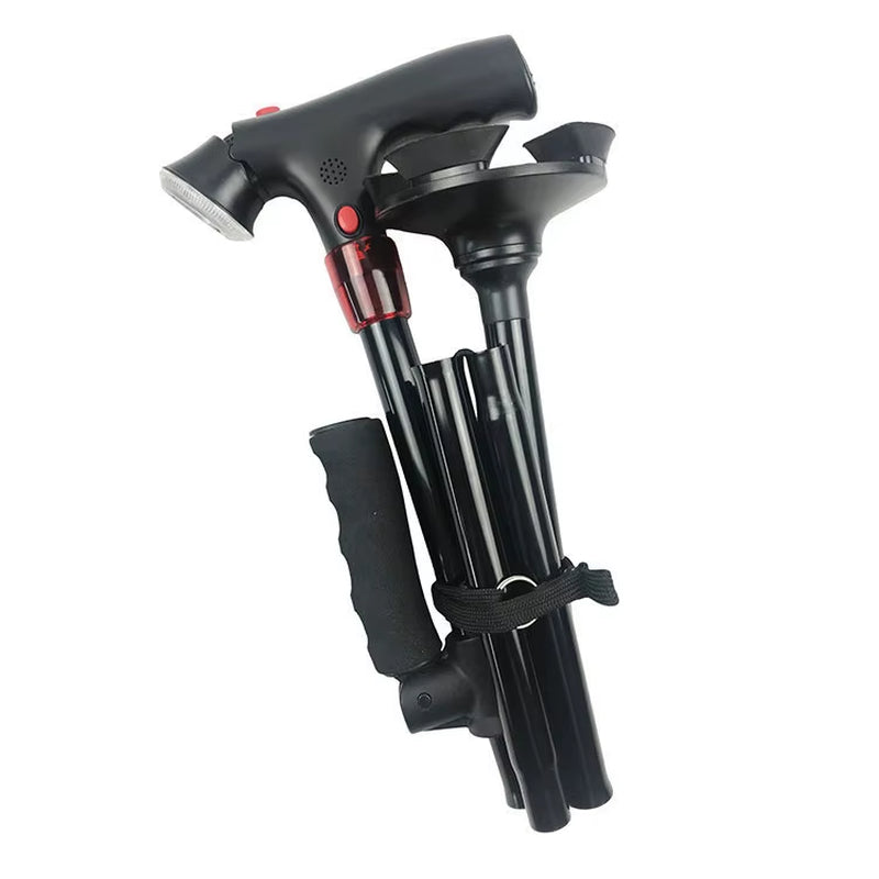 Inklapbare Wandelstok met LED-verlichting - Veilig en Compact