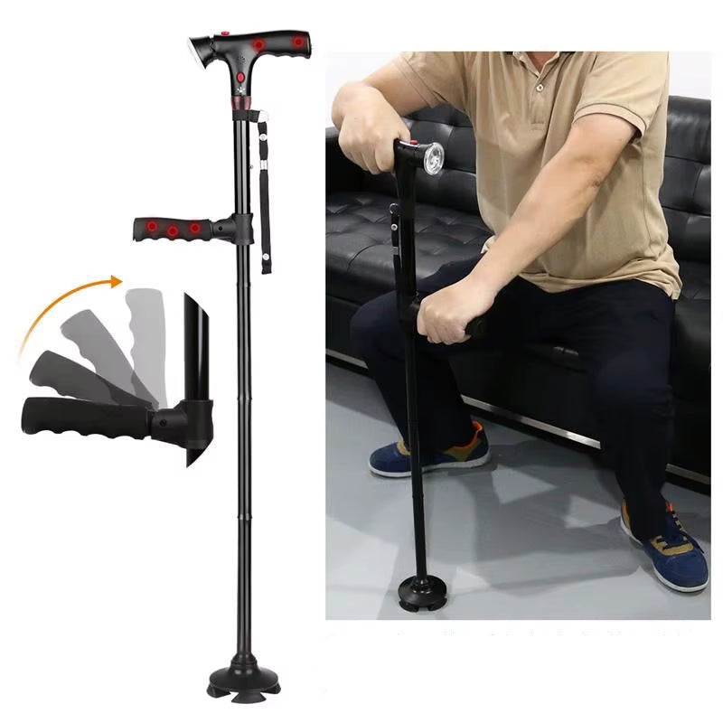 Inklapbare Wandelstok met LED-verlichting - Veilig en Compact