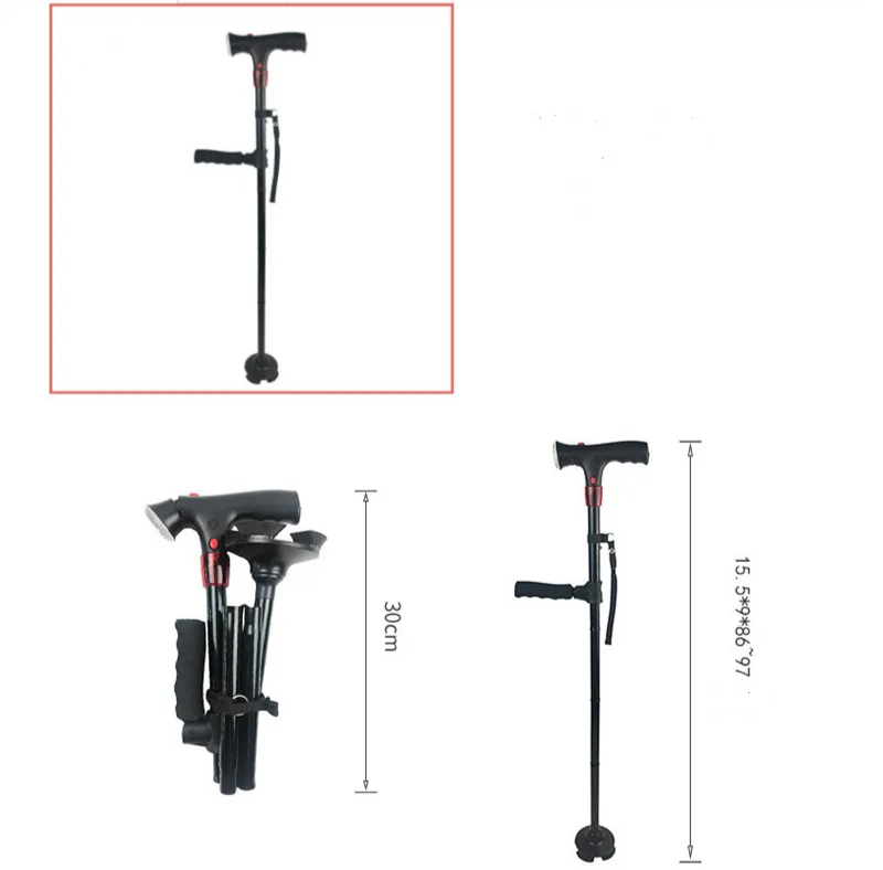 Inklapbare Wandelstok met LED-verlichting - Veilig en Compact