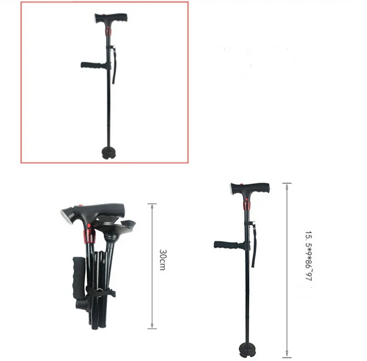 Inklapbare Wandelstok met LED-verlichting - Veilig en Compact