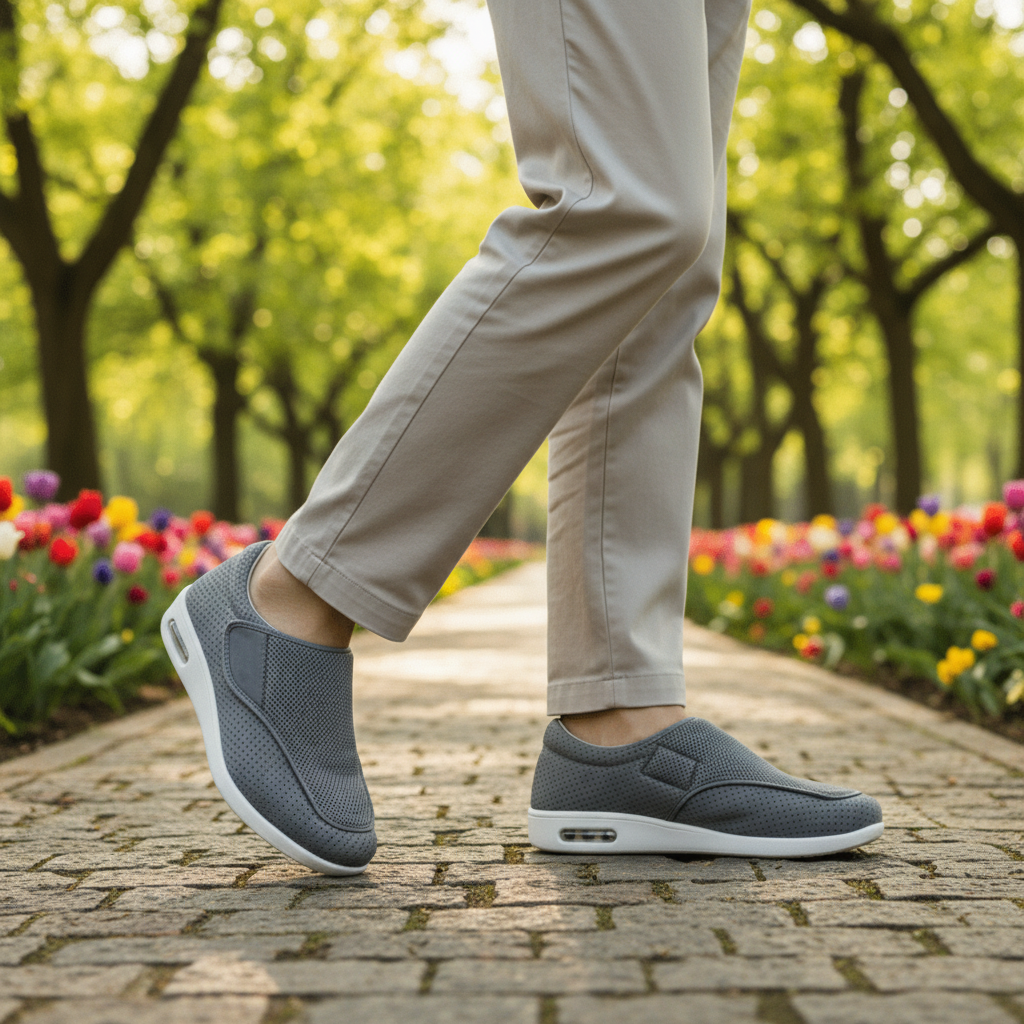 Orthopedische instapschoenen extra wijd ademend mesh gevoerde binnenzool niet-diabetisch