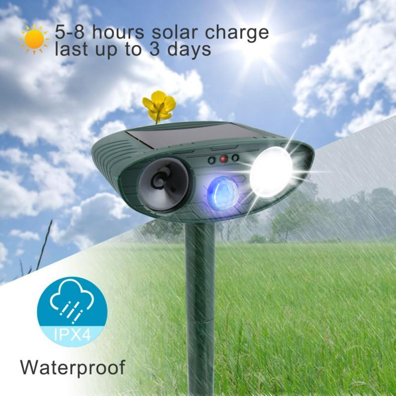 Solar ultrasone hertenverjager voor de tuin