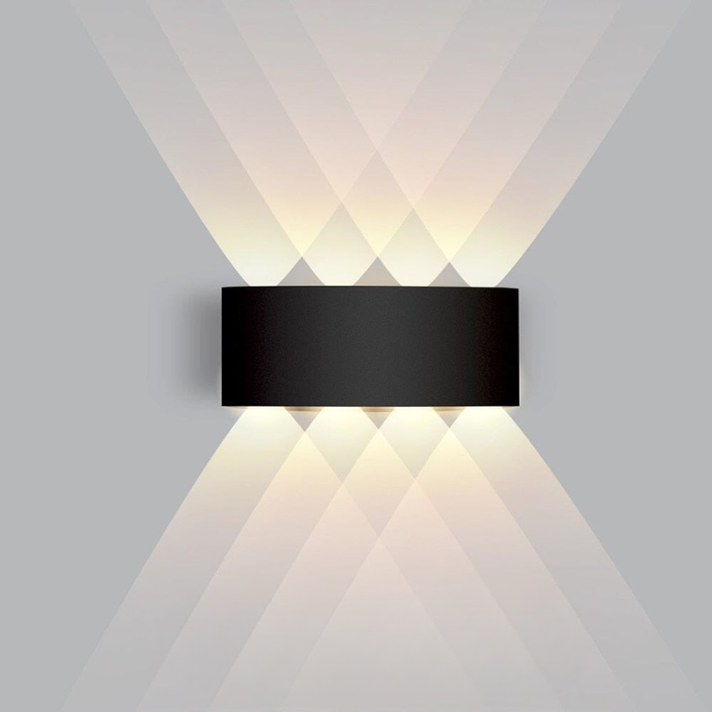LED-buitenwandlamp omhoog en omlaag, modern, slank en weerbestendig
