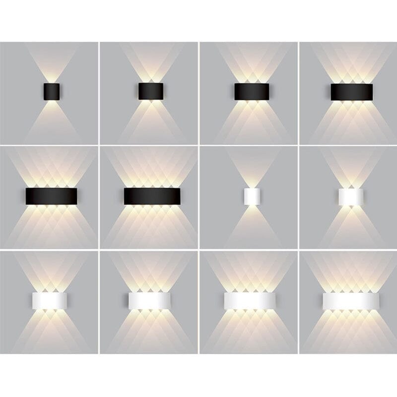 LED-buitenwandlamp omhoog en omlaag, modern, slank en weerbestendig