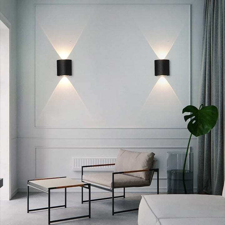 LED-buitenwandlamp omhoog en omlaag, modern, slank en weerbestendig