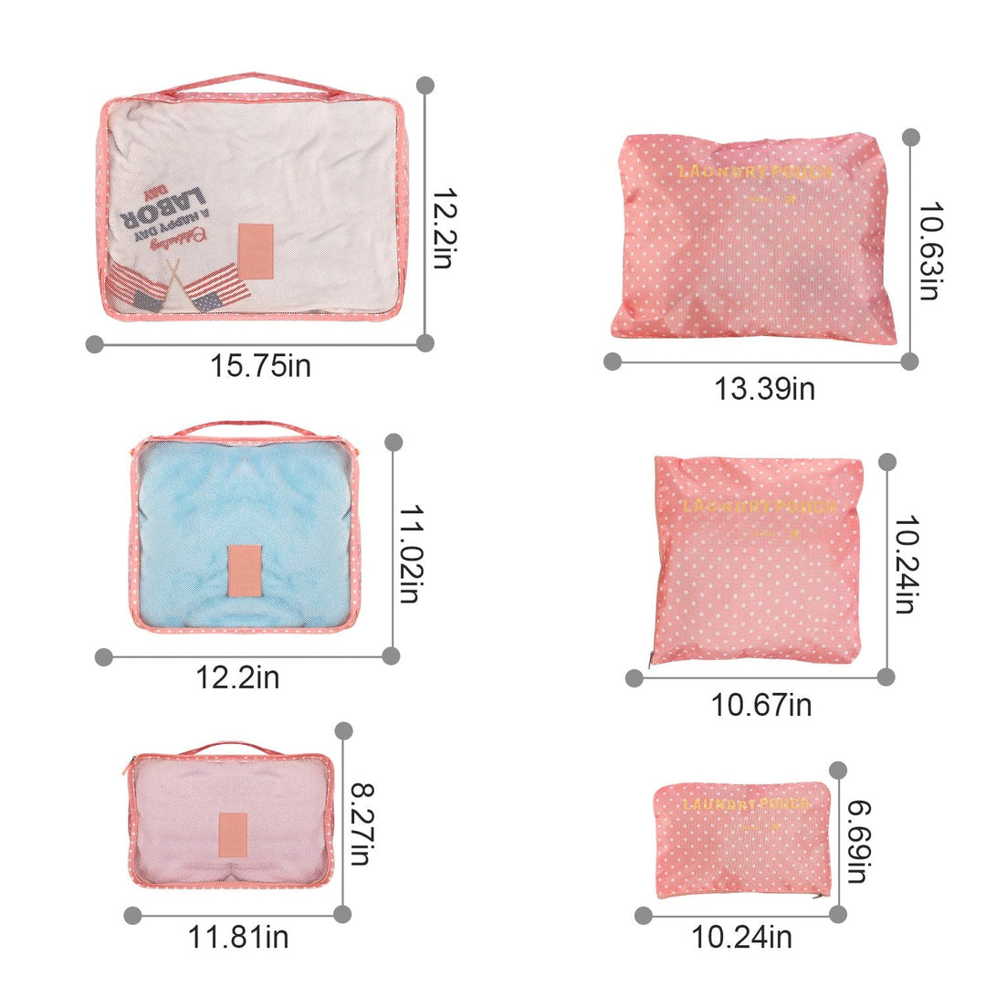 Pakkubussen en compressiezakken reisorganizerset met tasjes 6-delig bagage reizen