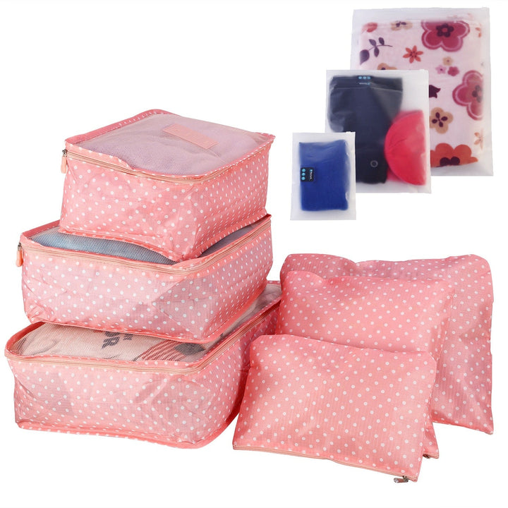 Pakkubussen en compressiezakken reisorganizerset met tasjes 6-delig bagage reizen