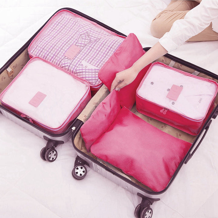 Pakkubussen en compressiezakken reisorganizerset met tasjes 6-delig bagage reizen