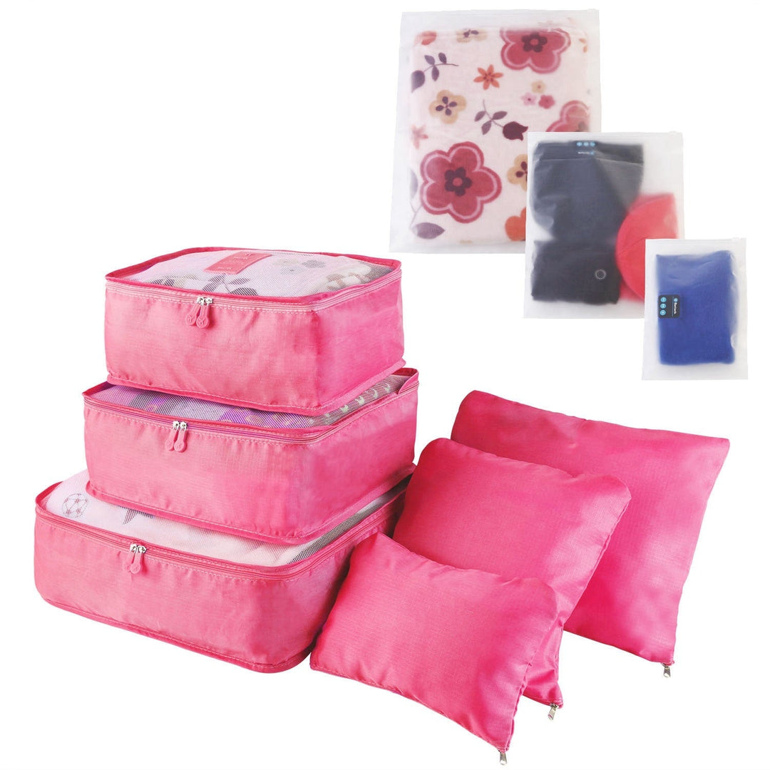 Pakkubussen en compressiezakken reisorganizerset met tasjes 6-delig bagage reizen