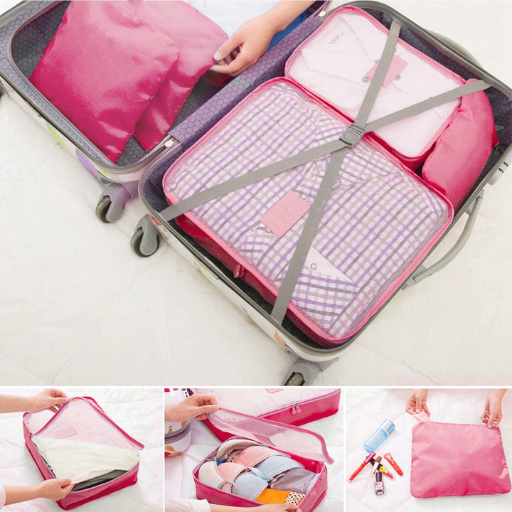 Pakkubussen en compressiezakken reisorganizerset met tasjes 6-delig bagage reizen