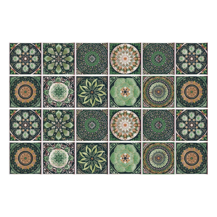 Zelfklevende tegelstickers voor achterwand, wanddecoratie met mandalapatronen, set van 24