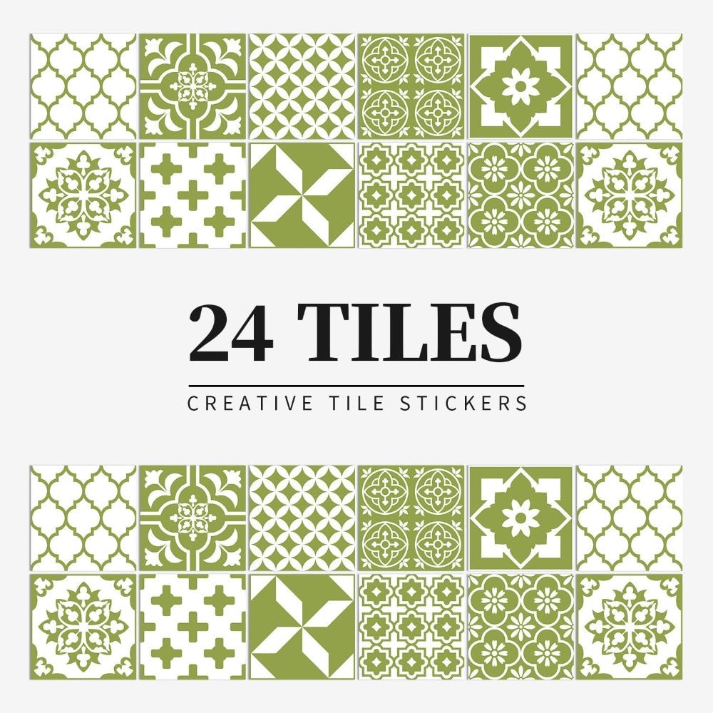 Zelfklevende tegelstickers voor achterwand, wanddecoratie met mandalapatronen, set van 24
