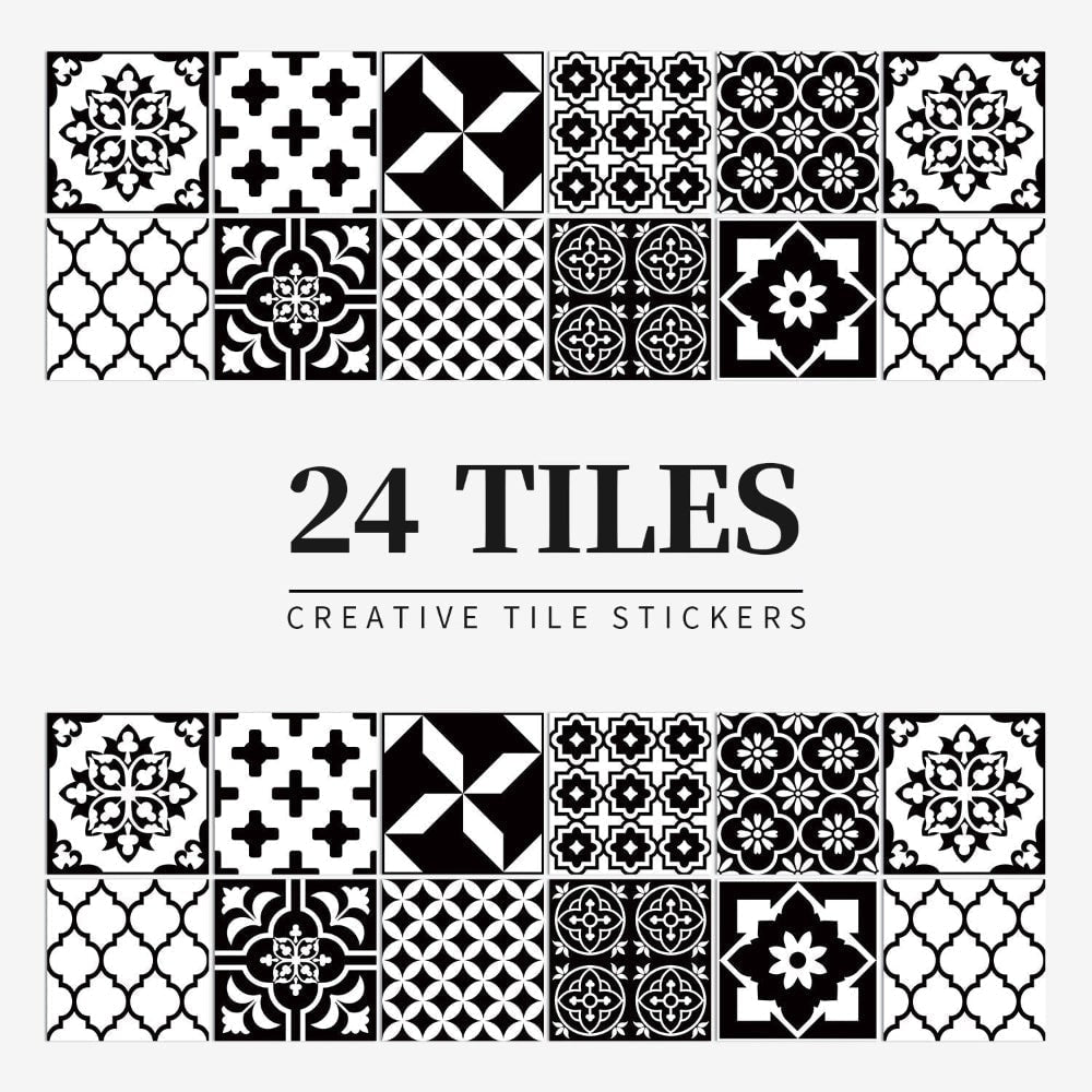 Zelfklevende tegelstickers voor achterwand, wanddecoratie met mandalapatronen, set van 24